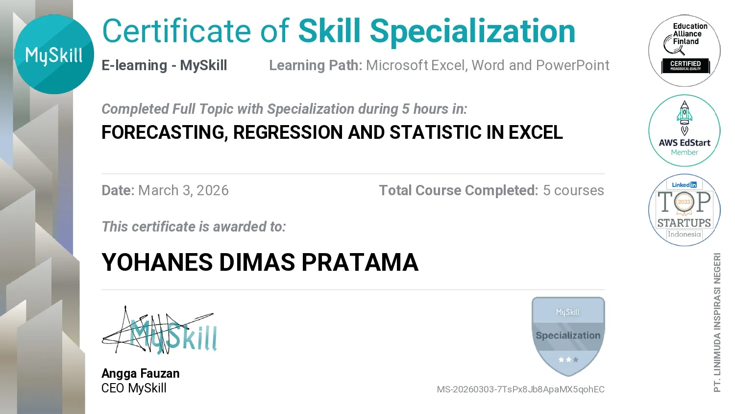 Forecasting, Regression and Statistic in Excel - Preview 1